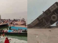 ডুবে যাওয়া বাসটি চলে গেল পানির আরও গভীরে