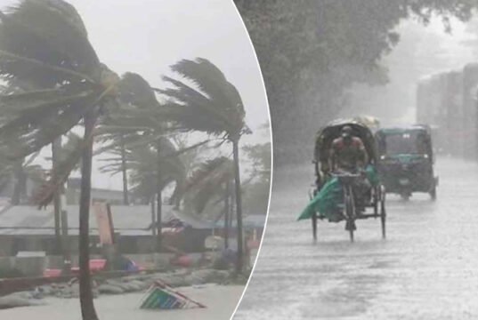 সকালের মধ্যেই ৬০ কি.মি. বেগে ঝড় হতে পারে যে ১০ জেলায়